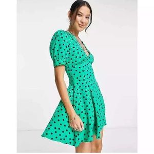 Topshop Spot Swing Tea Dress Size 6